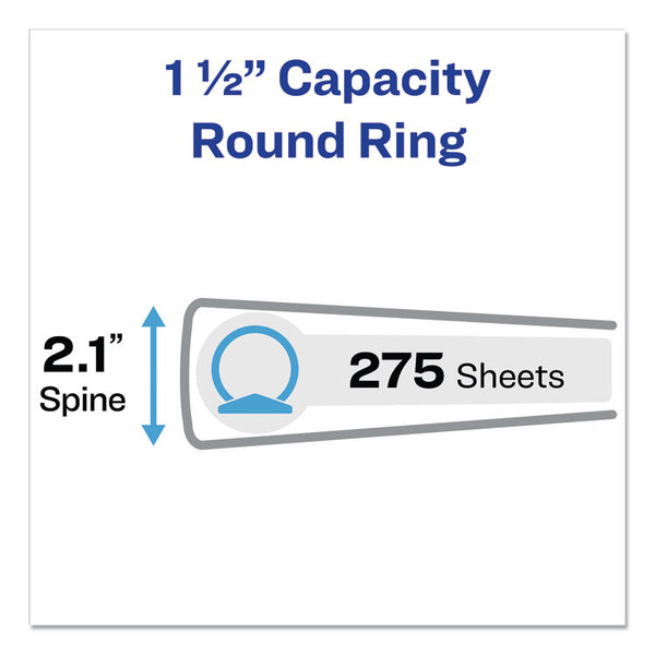 Avery® Economy Non-View Binder with Round Rings, 3 Rings, 1.5" Capacity, 11 x 8.5, Black, (3401) (AVE03401)