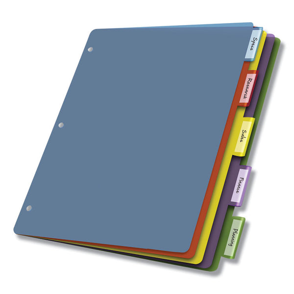 Cardinal® Poly Index Dividers, 5-Tab, 11 x 8.5, Assorted, 4 Sets (CRD84018) Set of 5