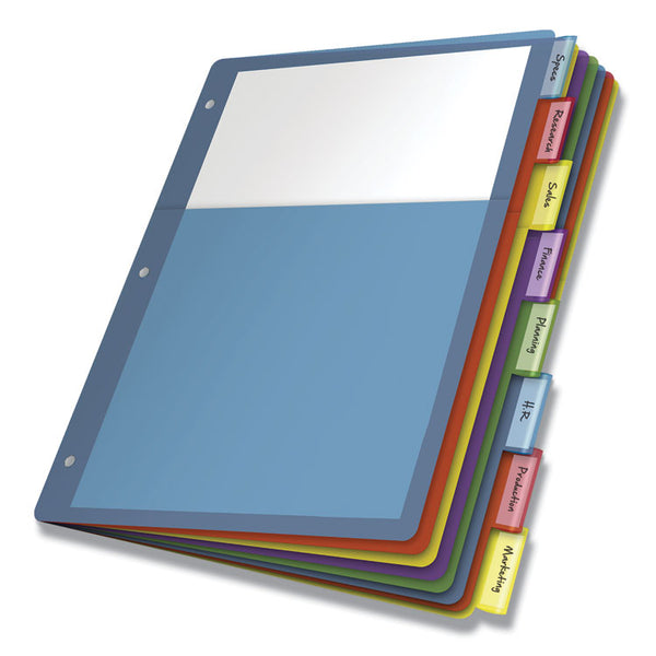 Cardinal® Poly 1-Pocket Index Dividers, 8-Tab, 11 x 8.5, Assorted (CRD84017)