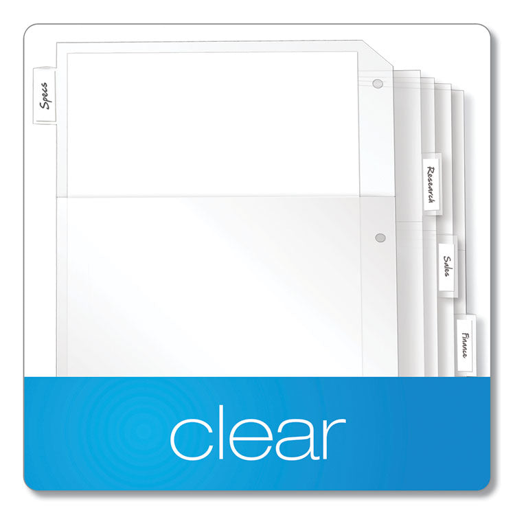 Cardinal® Poly Ring Binder Pockets, 8.5 x 11, Clear, 5/Pack (CRD84010) 1 Case of 5