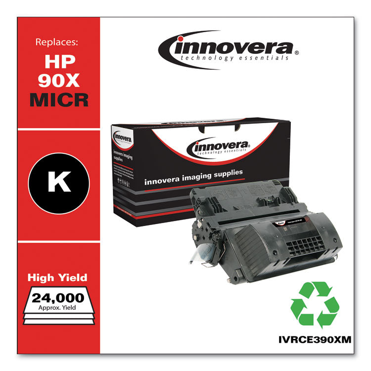 Innovera® Remanufactured Black High-Yield MICR Toner, Replacement for 90XM (CE390XM), 24,000 Page-Yield (IVRCE390XM) Each