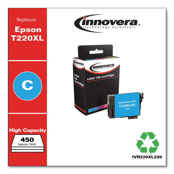 Innovera® Remanufactured Cyan High-Yield Ink, Replacement for T220XL (T220XL220), 450 Page-Yield (IVR220XL220) Each