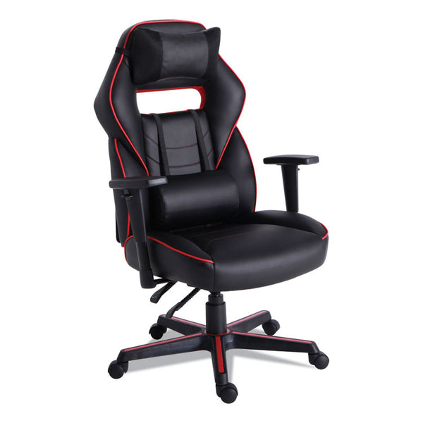 Alera® Racing Style Ergonomic Gaming Chair, Supports 275 lb, 15.91" to 19.8" Seat Height, Black/Red Trim Seat/Back, Black/Red Base (ALEGM4136)