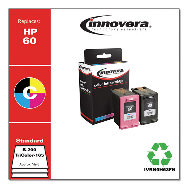 Innovera® Remanufactured Black/Tri-Color Ink, Replacement for 60 (N9H63FN), 200/165 Page-Yield (IVRN9H63FN) Each