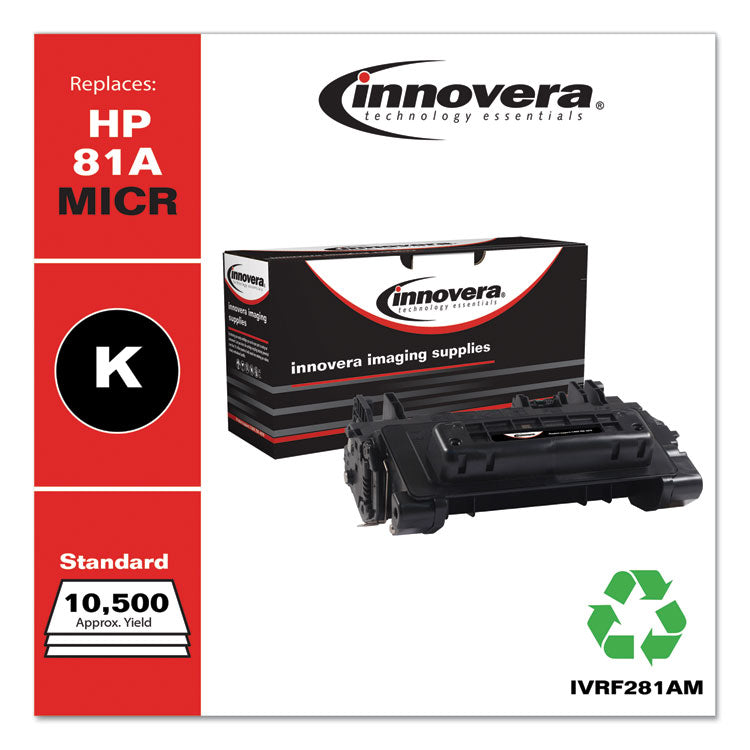 Innovera® Remanufactured Black MICR Toner, Replacement for 81AM (CF281AM), 10,500 Page-Yield, Ships in 1-3 Business Days (IVRF281AM) Each