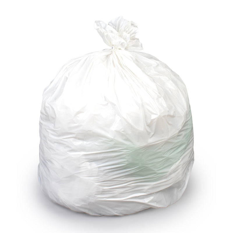Colonial Bag Tuf Trash Bag 60 gal. White LLDPE 0.75 mil 38 X 58 Inch X-Seal Bottom Flat Pack (854546_CS) 1/CS