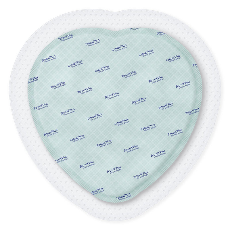 Zetuvit® Plus Silicone Border Super Absorbent Dressing Silicone Adhesive 9 X 9 Inch Sacral (1235832_EA) 1/EA