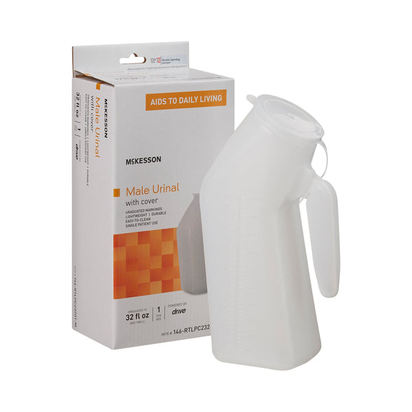 McKesson Male Urinal 32 oz. / 946 mL With Closure Single Patient Use (1103369_EA) 1/EA