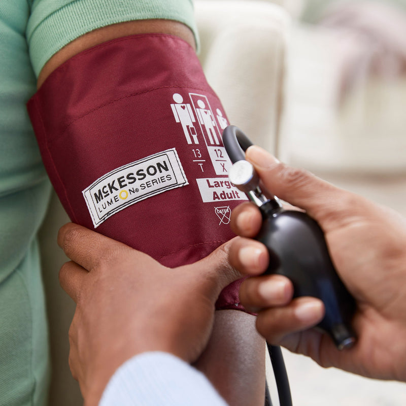 McKesson LUMEON™ Reusable Blood Pressure Cuff and Bulb 34 to 50 cm Arm Nylon Cuff Large Adult Cuff (803207_BX) 1/BX