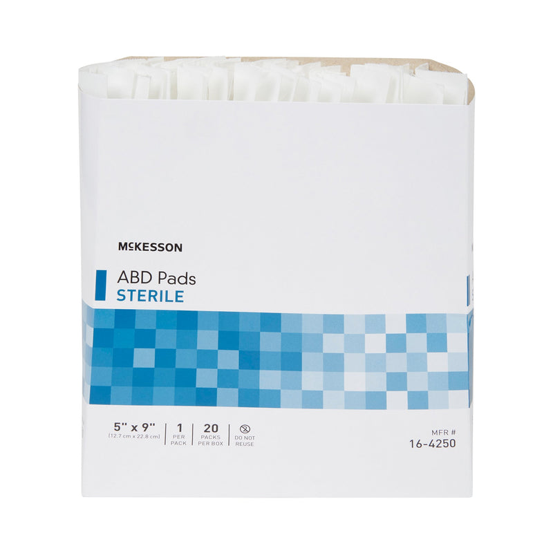 McKesson Abdominal Pad 5 X 9 Inch Sterile 1 per Pack (446057_CS) 400/CS