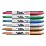 Sharpie® Metallic Fine Point Permanent Markers, Fine Bullet Tip, Blue-Green-Red, 6/Pack (SAN2029678) Each