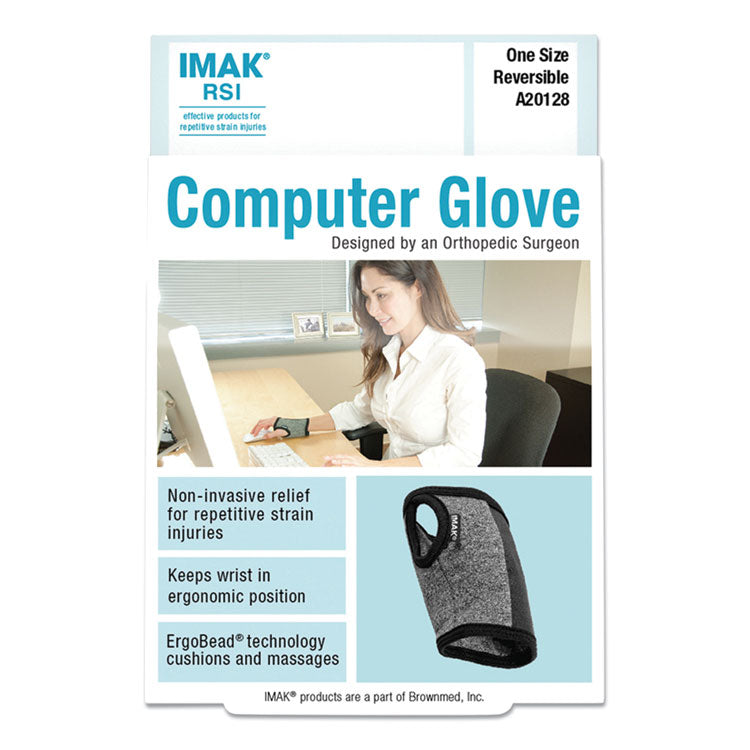 IMAK® RSI Computer Glove, Fits Left Hand/Right Hand, Black (IMA20128)