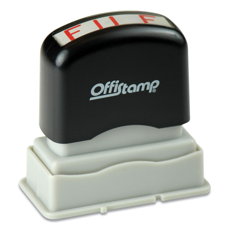 Offistamp® Pre-Inked Message Stamp, FILE, 1.63" x 0.38", Red Ink (MKG034513) Each