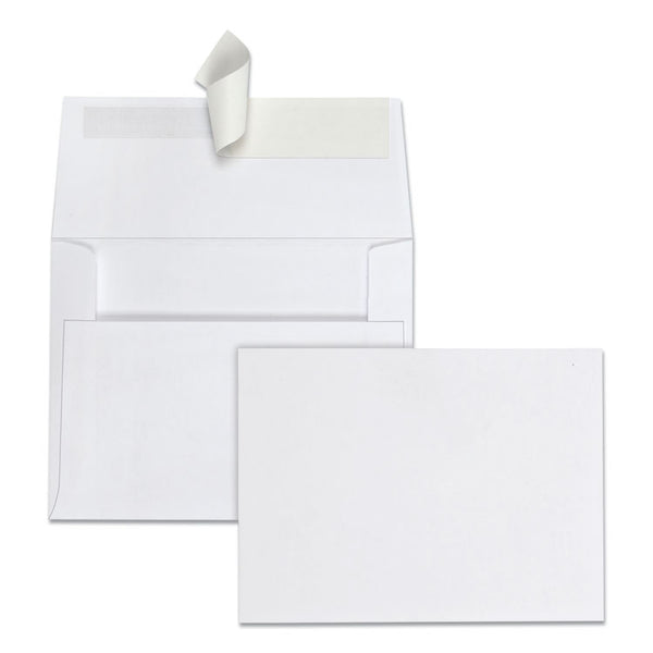 Quality Park™ Greeting Card/Invitation Envelope, A-2, Square Flap, Redi-Strip Adhesive Closure, 4.38 x 5.75, White, 100/Box (QUA10740) Each