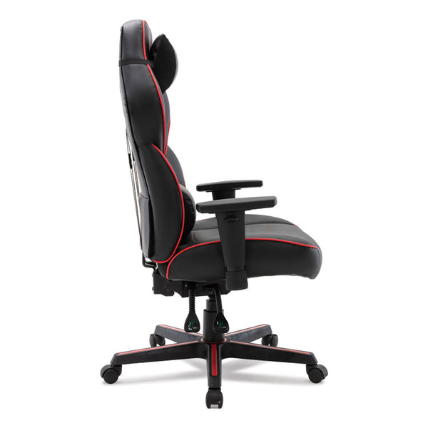 Alera® Racing Style Ergonomic Gaming Chair, Supports 275 lb, 15.91" to 19.8" Seat Height, Black/Red Trim Seat/Back, Black/Red Base (ALEGM4136)