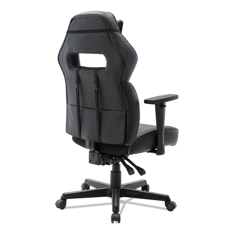 Alera® Racing Style Ergonomic Gaming Chair, Supports 275 lb, 15.91" to 19.8" Seat Height, Black/Gray Trim Seat/Back, Black/Gray Base (ALEGM4146)