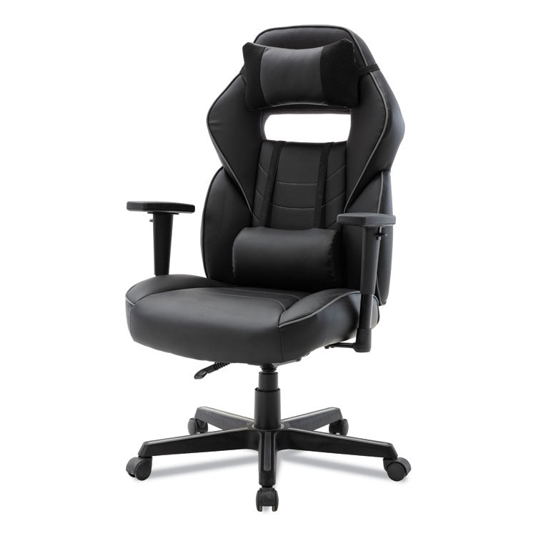 Alera® Racing Style Ergonomic Gaming Chair, Supports 275 lb, 15.91" to 19.8" Seat Height, Black/Gray Trim Seat/Back, Black/Gray Base (ALEGM4146)