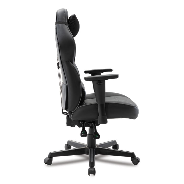 Alera® Racing Style Ergonomic Gaming Chair, Supports 275 lb, 15.91" to 19.8" Seat Height, Black/Gray Trim Seat/Back, Black/Gray Base (ALEGM4146)