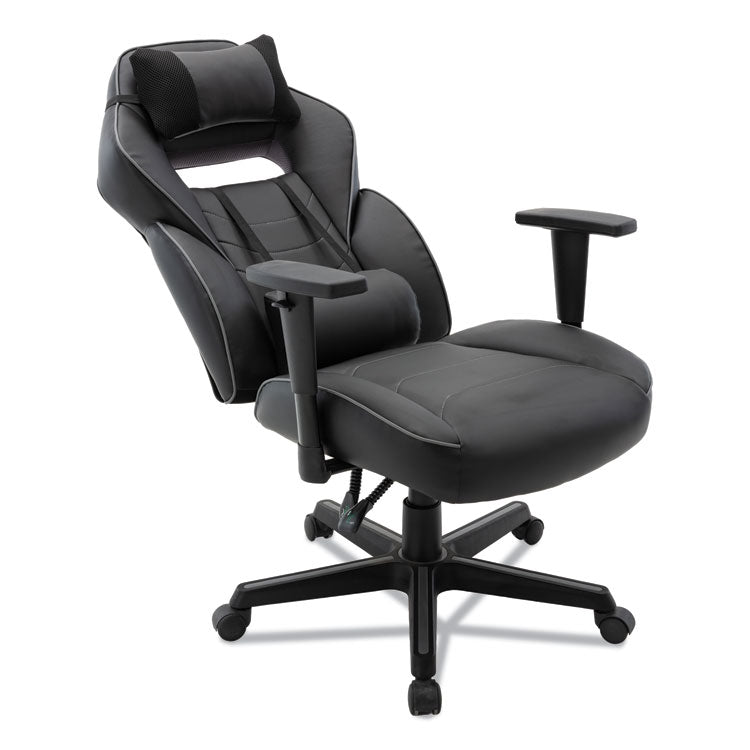 Alera® Racing Style Ergonomic Gaming Chair, Supports 275 lb, 15.91" to 19.8" Seat Height, Black/Gray Trim Seat/Back, Black/Gray Base (ALEGM4146)