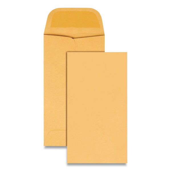 Quality Park™ Kraft Coin and Small Parts Envelope, #5, Square Flap, Gummed Closure, 2.88 x 5.25, Brown Kraft, 500/Box (QUA50462) Box of 500