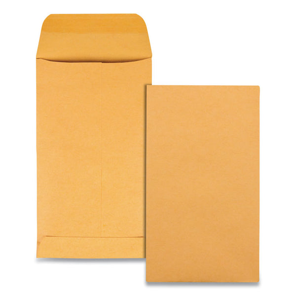 Quality Park™ Kraft Coin and Small Parts Envelope, 28 lb Bond Weight Kraft, #5 1/2, Square Flap, Gummed Closure, 3.13 x 5.5, Brown, 500/Box (QUA50562) Box of 500