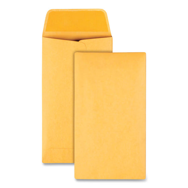 Quality Park™ Kraft Coin and Small Parts Envelope, #6, Square Flap, Gummed Closure, 3.38 x 6, Brown Kraft, 500/Box (QUA50662) Box of 500