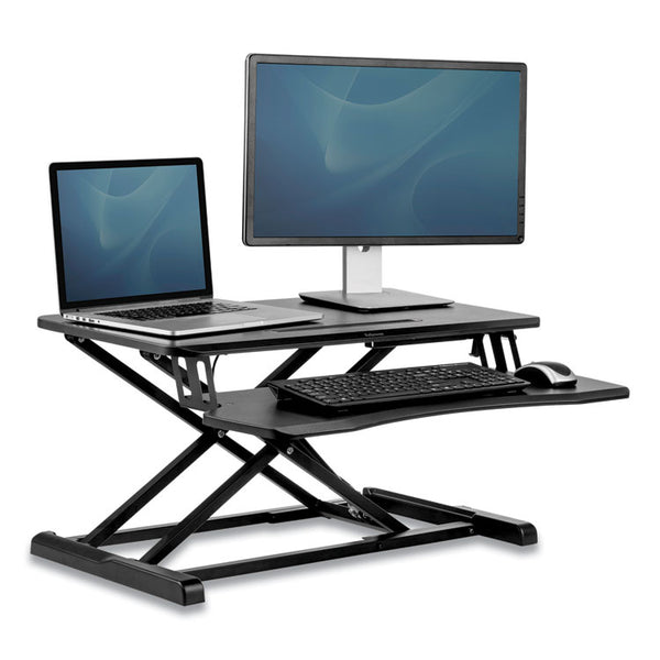Fellowes® Corsivo Sit-Stand Workstation, 31.5" x 24.25" x 16", Black (FEL8091001)