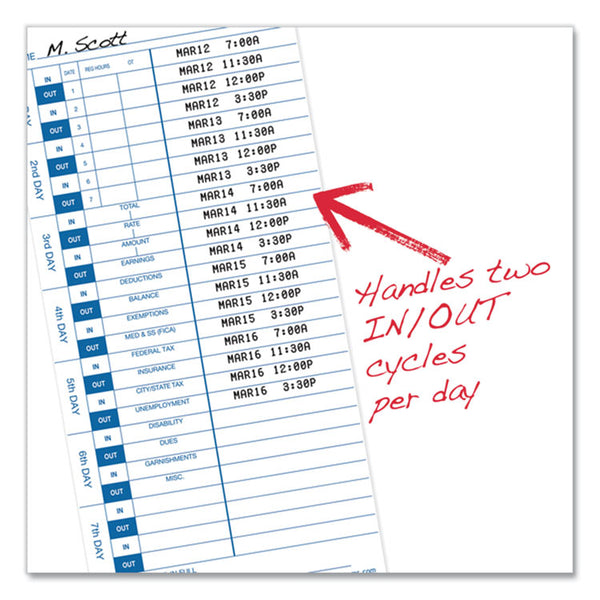 Pyramid Technologies Time Clock Cards for Pyramid Technologies 3000, One Side, 4 x 9, 100/Pack (PTI3510010) Pack of 100