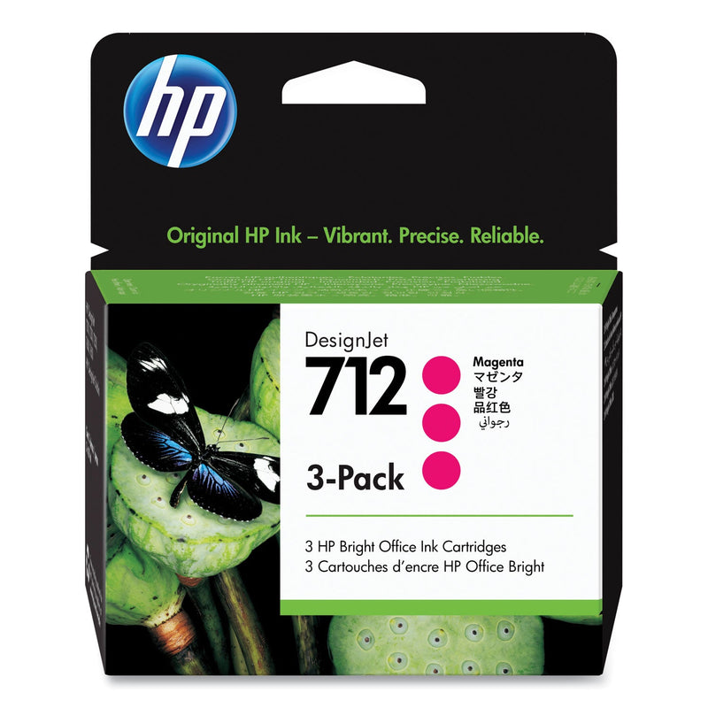 HP HP 712, (3ED78A) 3-Pack Magenta Original Ink Cartridges (HEW3ED78A)