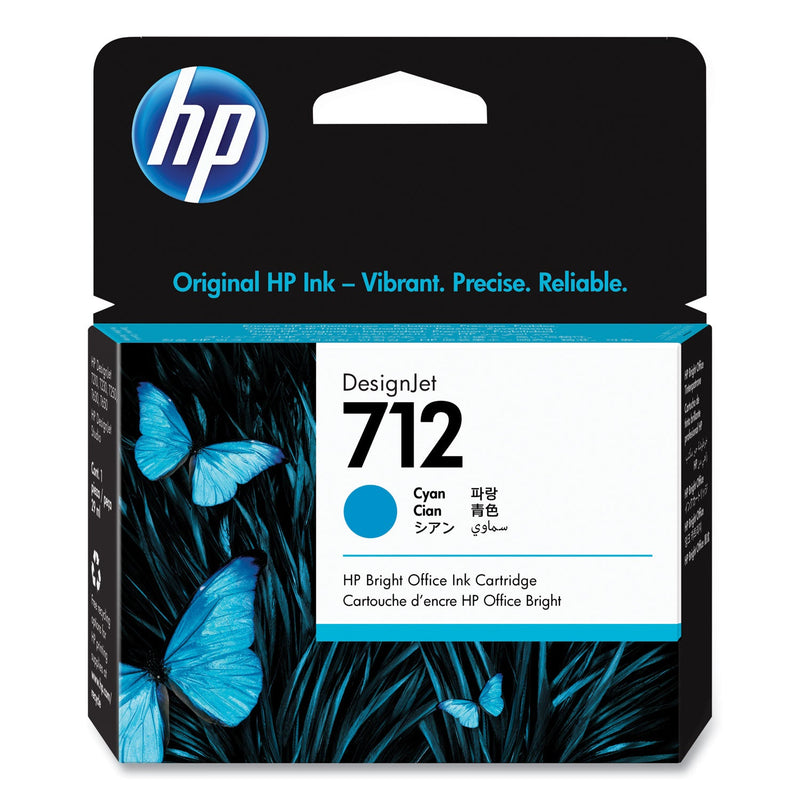 HP HP 712, (3ED67A) Cyan Original Ink Cartridge (HEW3ED67A)