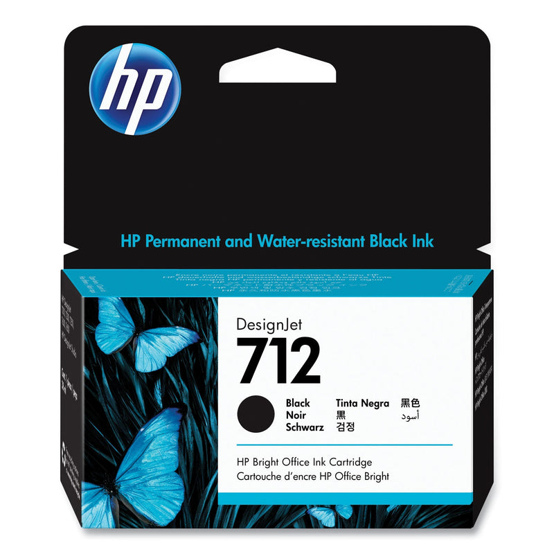 HP HP 712, (3ED70A) Black Original Ink Cartridge (HEW3ED70A)