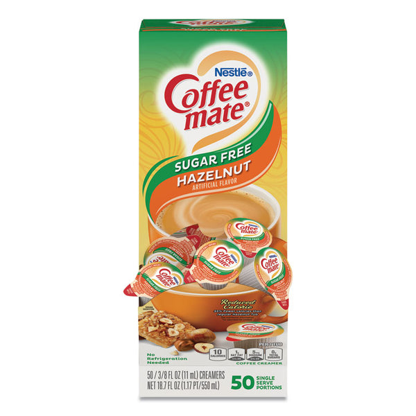 Coffee mate® Liquid Coffee Creamer, Sugar Free Hazelnut, 0.38 oz Mini Cups, 50/Box (NES98468BX)