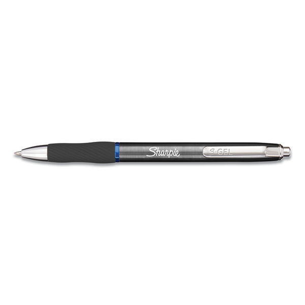 Sharpie® S-Gel™ S-Gel Premium Metal Barrel Gel Pen, Retractable, Medium 0.7 mm, Blue Ink, Gun Metal Gray Barrel, Dozen (SAN2147525) 1 Dozen