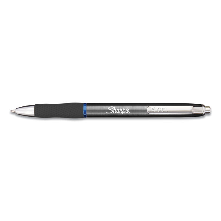 Sharpie® S-Gel™ S-Gel Premium Metal Barrel Gel Pen, Retractable, Medium 0.7 mm, Blue Ink, Gun Metal Gray Barrel, Dozen (SAN2147525) 1 Dozen