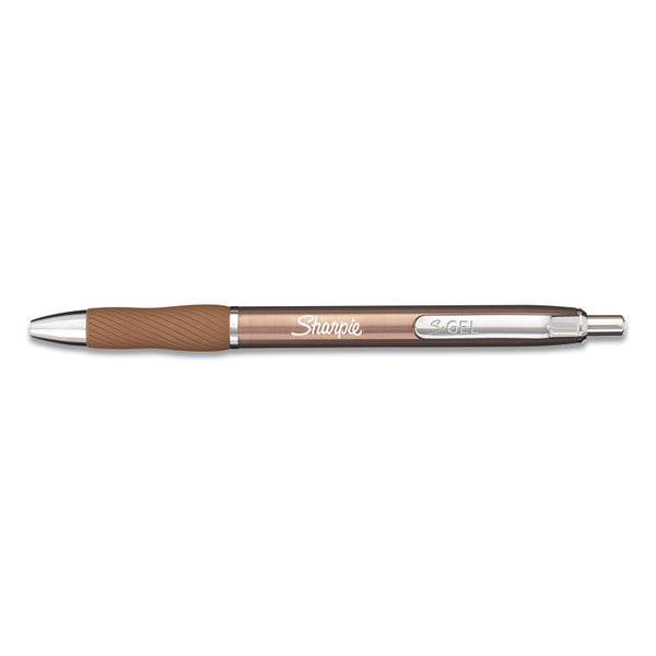 Sharpie® S-Gel™ S-Gel Premium Metal Barrel Gel Pen, Retractable, Medium 0.7 mm, Black Ink, Champagne Barrel, Dozen (SAN2147526) 1 Dozen
