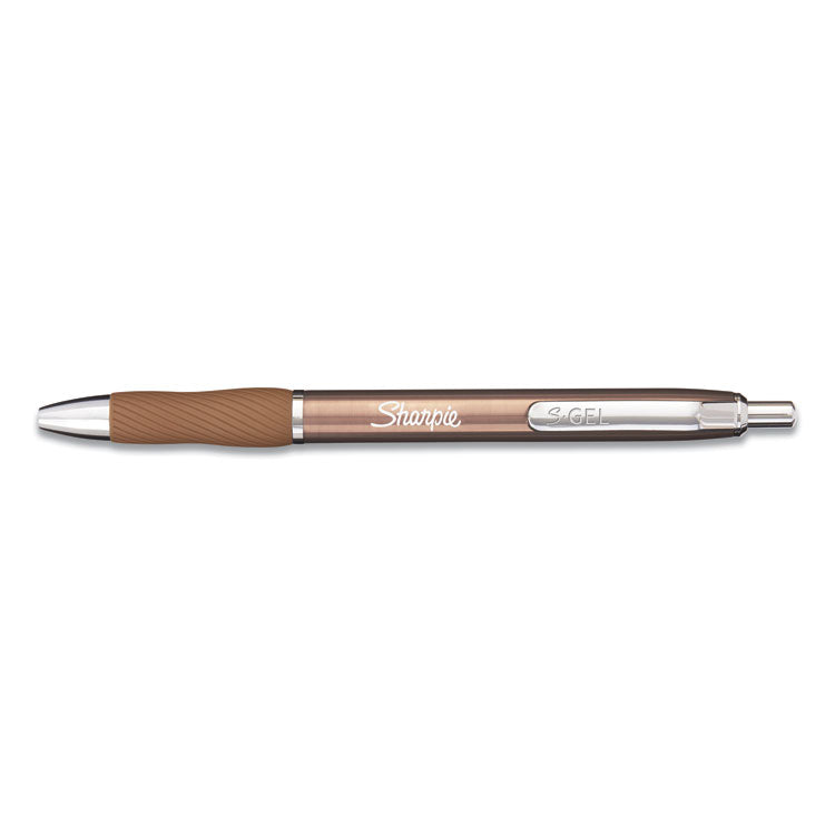 Sharpie® S-Gel™ S-Gel Premium Metal Barrel Gel Pen, Retractable, Medium 0.7 mm, Black Ink, Champagne Barrel, Dozen (SAN2147526) 1 Dozen