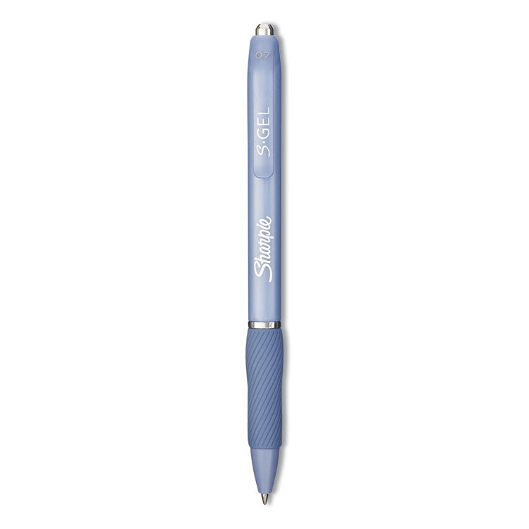 Sharpie® S-Gel™ S-Gel Fashion Barrel Gel Pen, Retractable, Medium 0.7 mm, Black Ink, Frost Blue Barrel, Dozen (SAN2126232) 1 Dozen