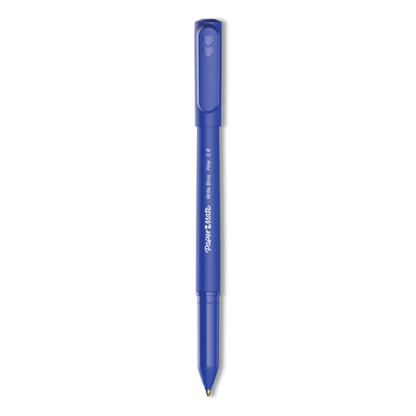 Paper Mate® Write Bros. Ballpoint Pen, Stick, Fine 0.8 mm, Blue Ink, Blue Barrel, Dozen (PAP2124512)