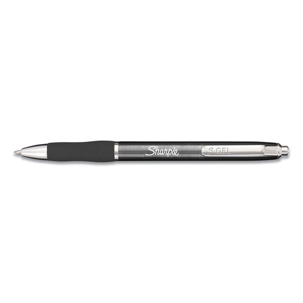 Sharpie® S-Gel™ S-Gel Premium Metal Barrel Gel Pen, Retractable, Medium 0.7 mm, Black Ink, Gun Metal Gray Barrel, Dozen (SAN2147528) 1 Dozen