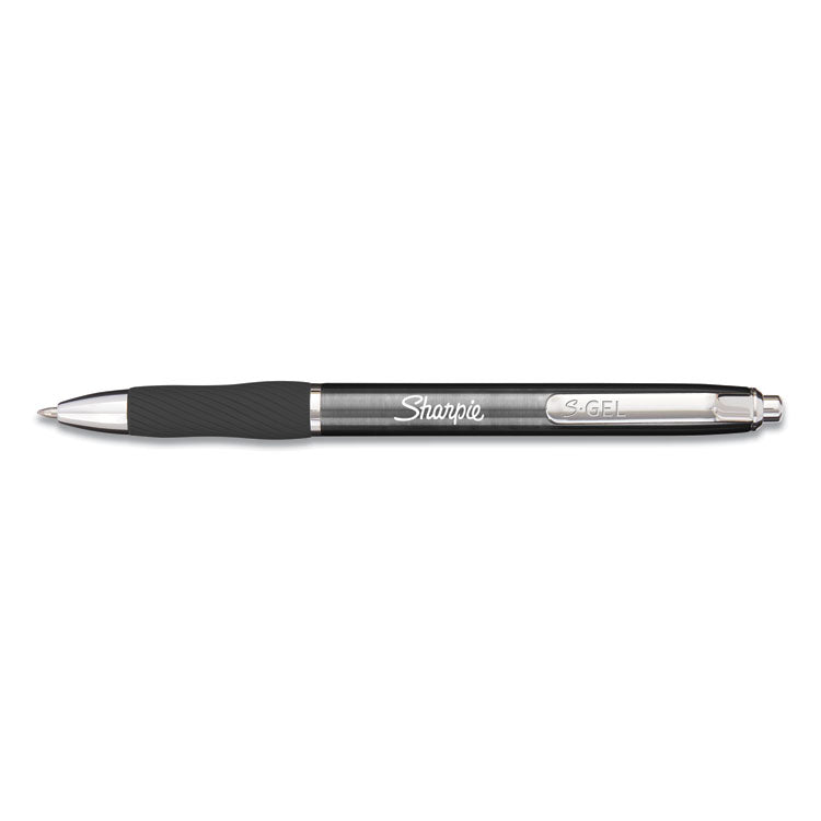 Sharpie® S-Gel™ S-Gel Premium Metal Barrel Gel Pen, Retractable, Medium 0.7 mm, Black Ink, Gun Metal Gray Barrel, Dozen (SAN2147528) 1 Dozen