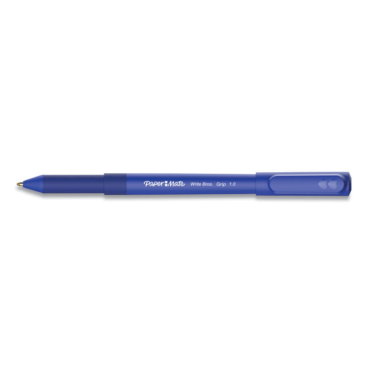 Paper Mate® Write Bros. Grip Ballpoint Pen, Stick, Medium 1 mm, Blue Ink, Blue Barrel, Dozen (PAP2124506)