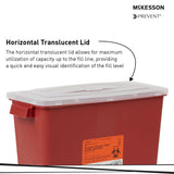 McKesson Sharps Container Red Base 13-1/2 H X 12-1/2 W X 6 D Inch Horizontal Entry 3 Gallon (586908_EA) 1/EA