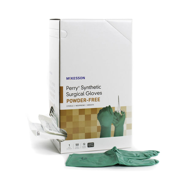 McKesson Perry® Performance Plus Surgical Glove Size 5.5 Sterile Polychloroprene Standard Cuff Length Smooth Dark Green Chemo Tested (1044735_PR) 1/PR