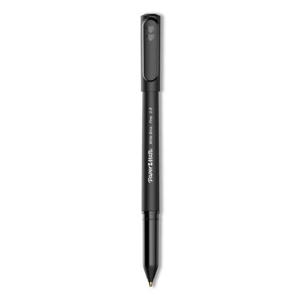 Paper Mate® Write Bros. Ballpoint Pen, Stick, Fine 0.8 mm, Black Ink, Black Barrel, Dozen (PAP2124515)