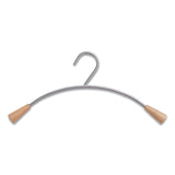 Alba™ Metal and Wood Coat Hangers, 16.8", Metallic Gray/Mahogany, 6/Set (ABAPMCIN6)