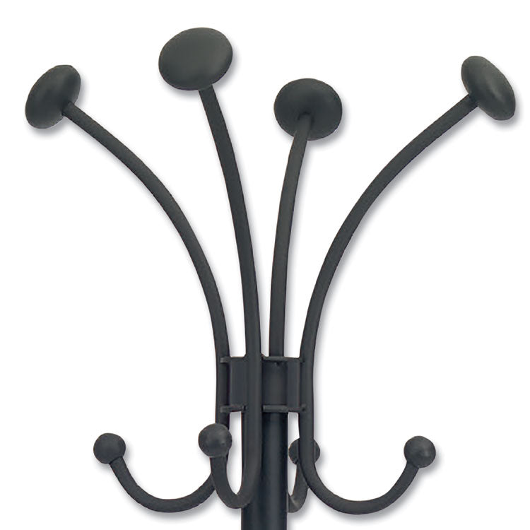 Alba™ Viena Coat Stand, Eight Knobs, Steel, 16w x 16d x 70.5h, Black (ABAPMVIENAN) Each