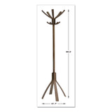 Alba™ Cafe Wood Coat Stand, Ten Peg/Five Hook, 21.67w x 21.67d x 69.33h, Espresso Brown (ABAPMCAFE) Each