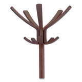 Alba™ Cafe Wood Coat Stand, Ten Peg/Five Hook, 21.67w x 21.67d x 69.33h, Espresso Brown (ABAPMCAFE) Each