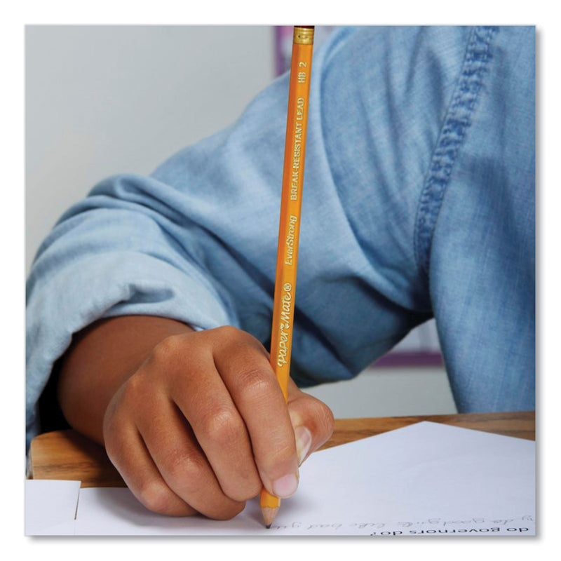 Paper Mate® EverStrong #2 Pencils, HB (#2), Black Lead, Gold Barrel, Dozen (PAP2065456) 1 Dozen
