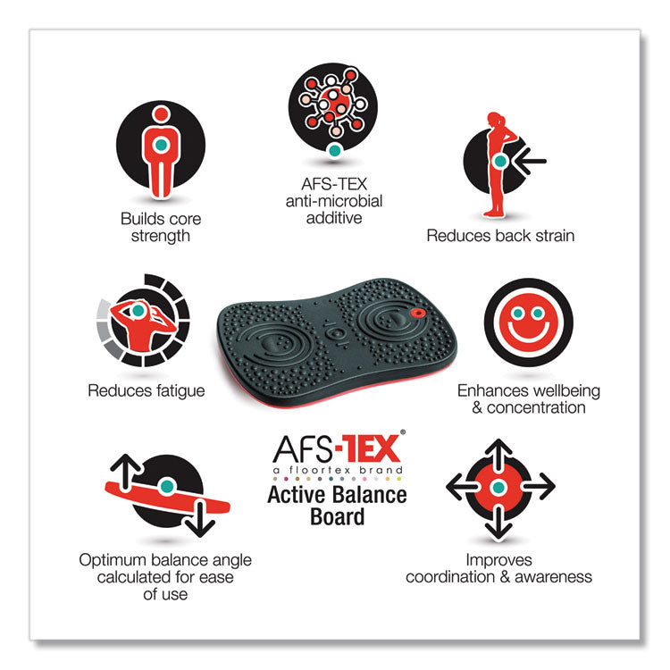 Floortex® AFS-TEX Active Balance Board, 14w x 20d x 2.5h, Black (FLRFCWB1420ABK) Each